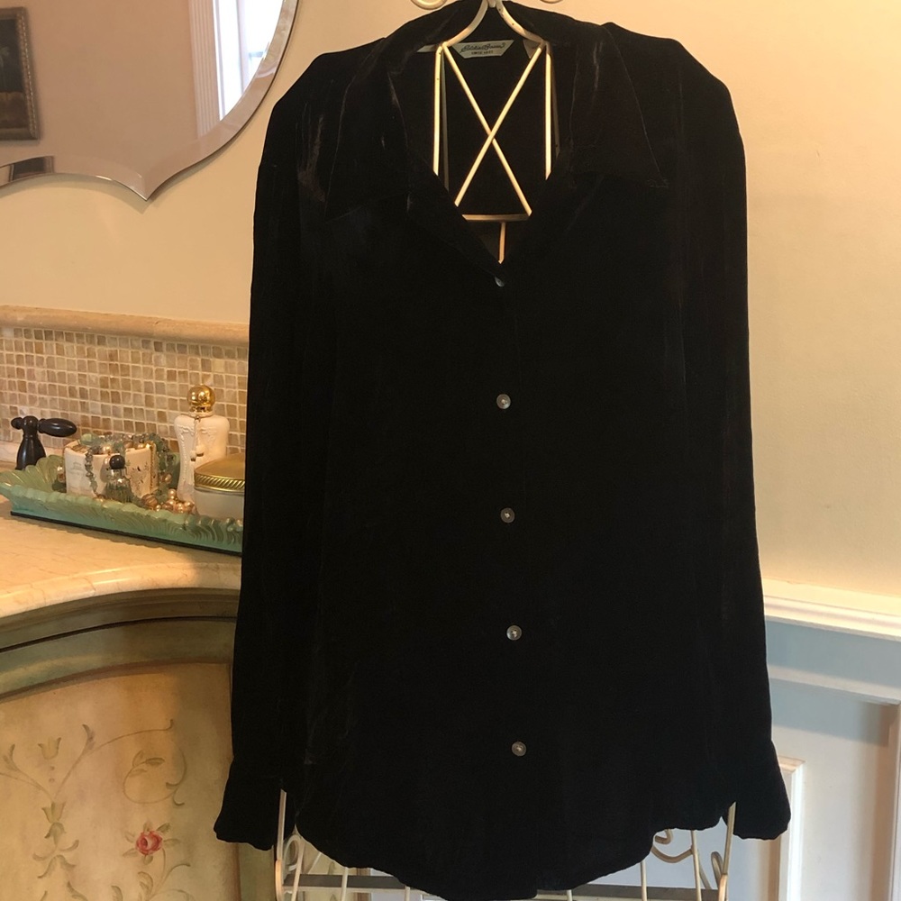 Eddie Bauer Black Velvet Top